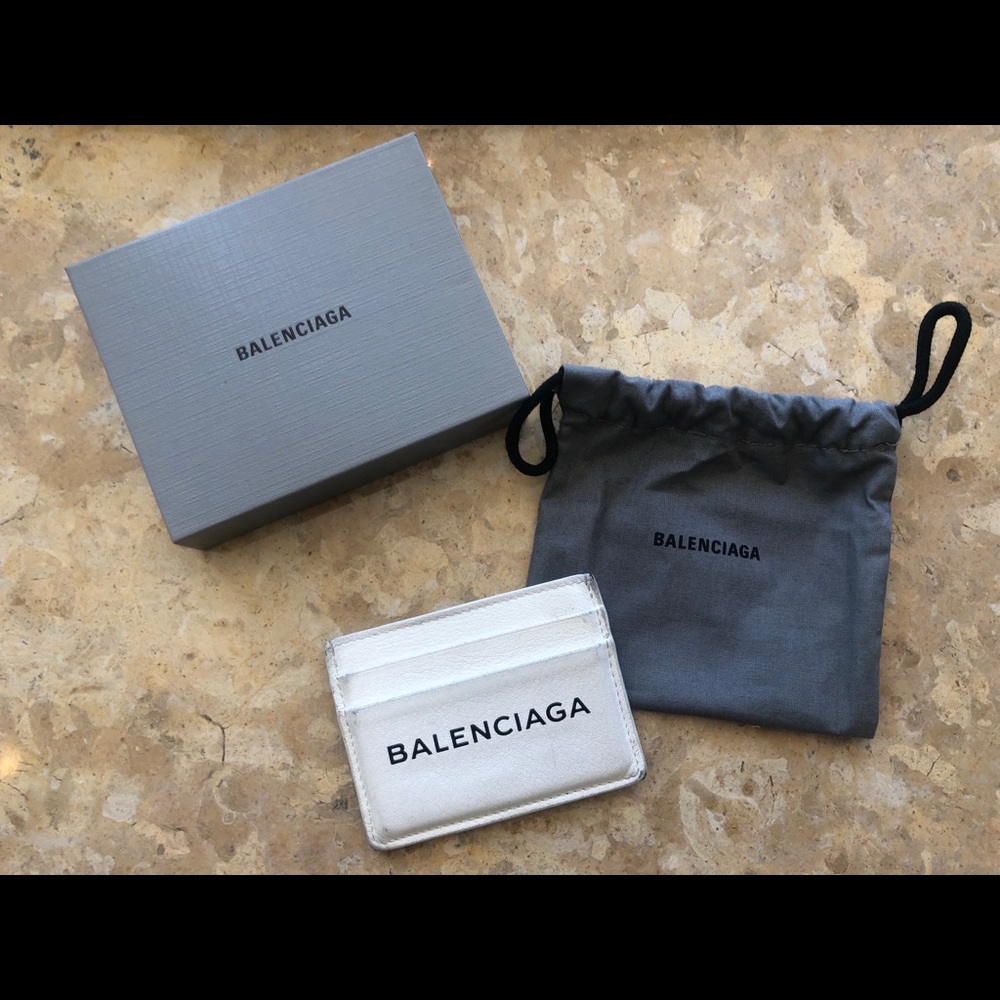 Balenciaga white cardholder